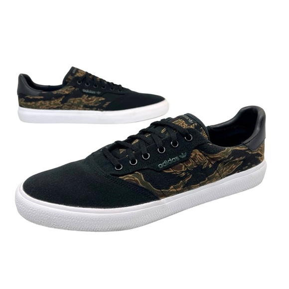 Adidas Mens 3MC Vulc Skateboarding Shoes Sneakers Black Brown Night Cargo - Picture 4 of 13